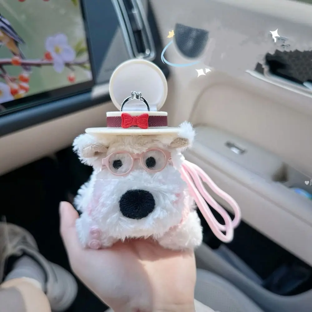 

Lovely Display Plush Puppy Doll Ring Box Plush Cartoon Engagement Ring Box Stuffed Cute Couple Rings Holder For Girlfriend