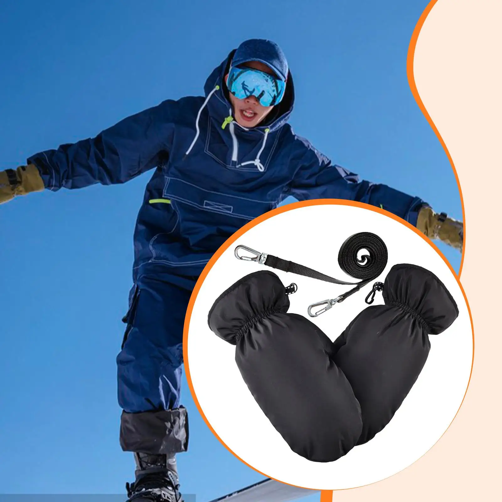 

Down Mittens for Men Women Windproof,Water Resistant Thermal,Cold Weather Ski Gloves Winter Snow Mittens for Snowmobiling Biking