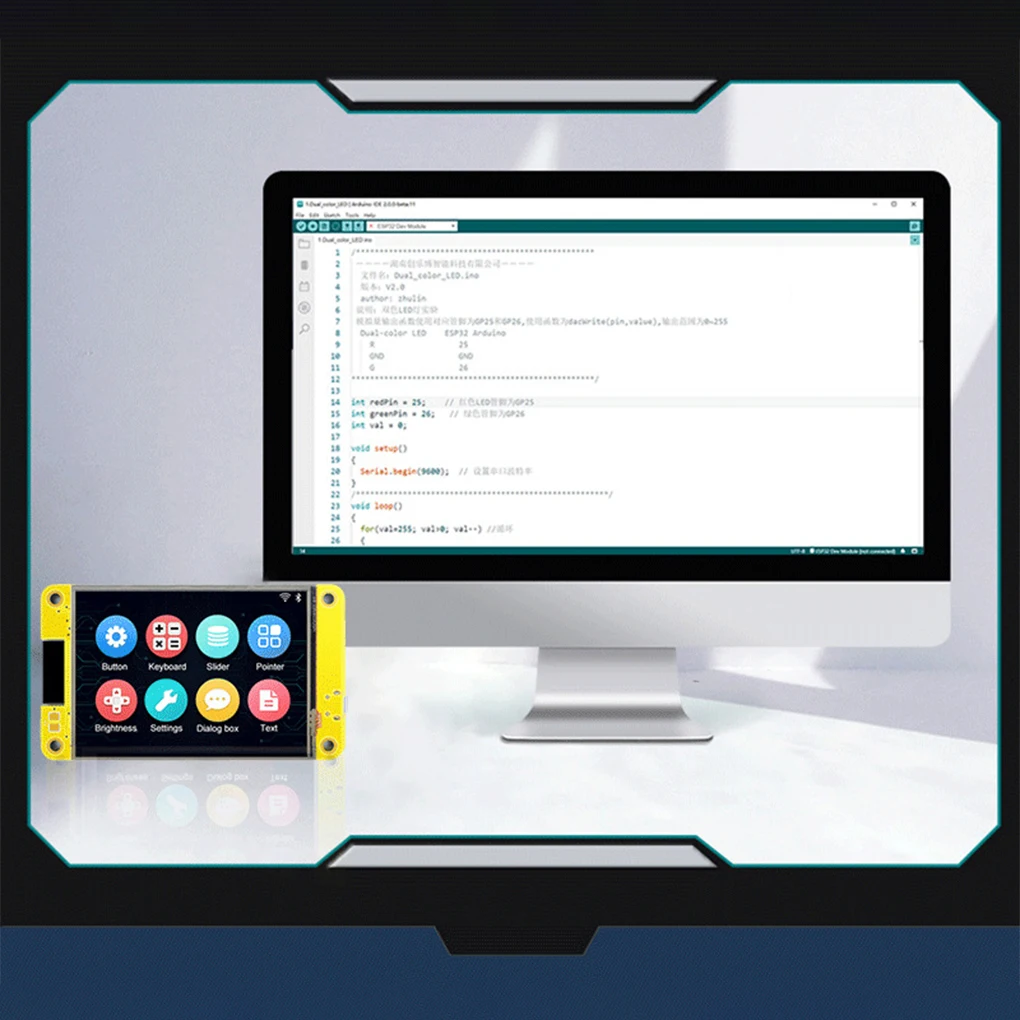 ESP32 Arduino LVGL Placa de desarrollo WIFI y Bluetooth, pantalla de visualización inteligente de 2,8 pulgadas, 240x320, módulo LCD TFT de 2,8 pulgadas, con panel táctil