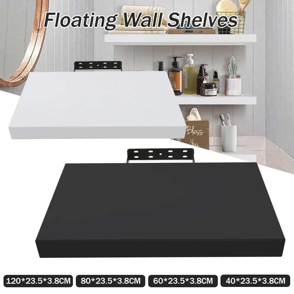 Floating Wall Shelves 40/60/80cm, Modern Bookshelf Floating Wall Bookshelf Bookshelf Display, durable iron and Density board