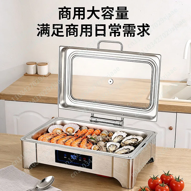 Stainless Steel Hydraulic Buffet Furnace Flip Insulation Furnace Visual Electric Heating Hotel Breakfast Insulation Furnace