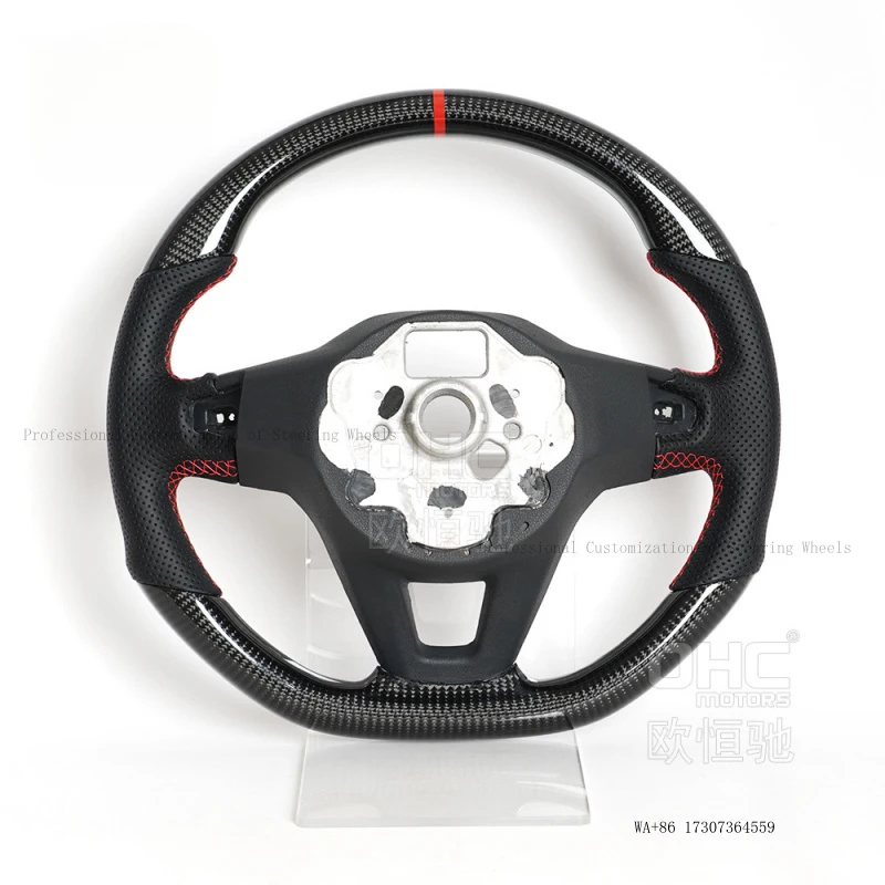 Hot  21-24 for Volkswagen CC steering wheel modification with red positioning line, high-end full-leather sports steering wh view 2