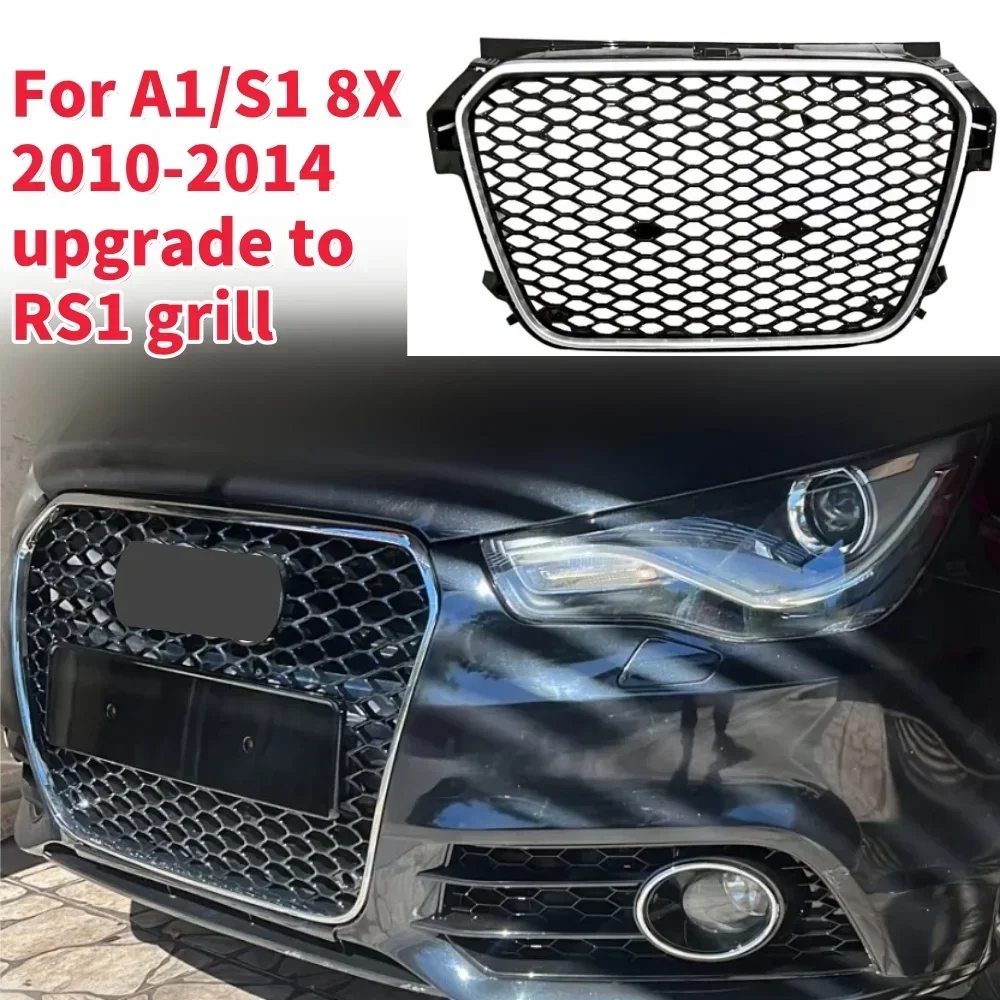 Racing Grills Front Hood Grille Car Front Bumper Grill Center Grille for RS1 Grill for  A1/S1 8X 2010-2014