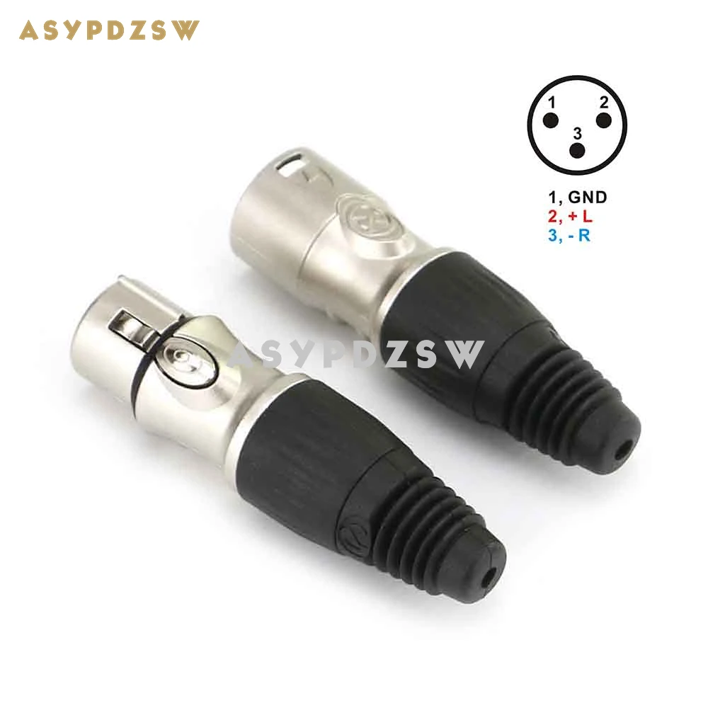 1 Pair YS176 YS177 Cannon Male/Female Plug MIC 3-PIN XLR balance connector plug