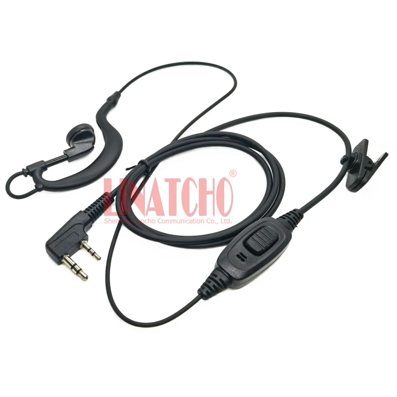 Ptt mic tc268 tc270 tc368 tc366 dois pinos k conector walkie talkie rádio em dois sentidos fone de ouvido