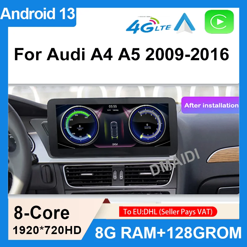 

Car Video Players For AUDI A4 A5 B8 Factory Price 12.5" Android13 AUTO Apple Carplay GPS Navigation Central Multimedia Screen 4G