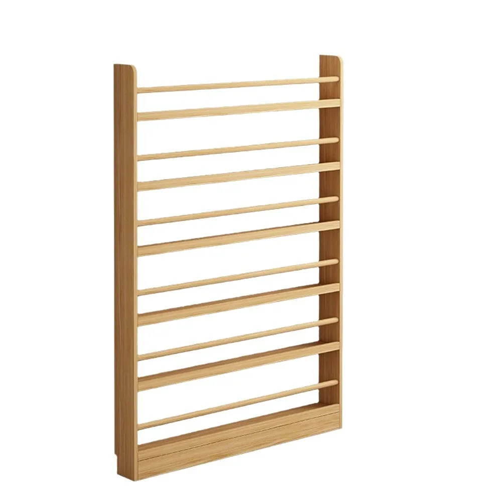 Vloer Tot Plafond Boekenplank Massief Hout Kinderen Muur-Gemonteerde Boekenkast Deur Back Gap Opbergkast Multi-Layer