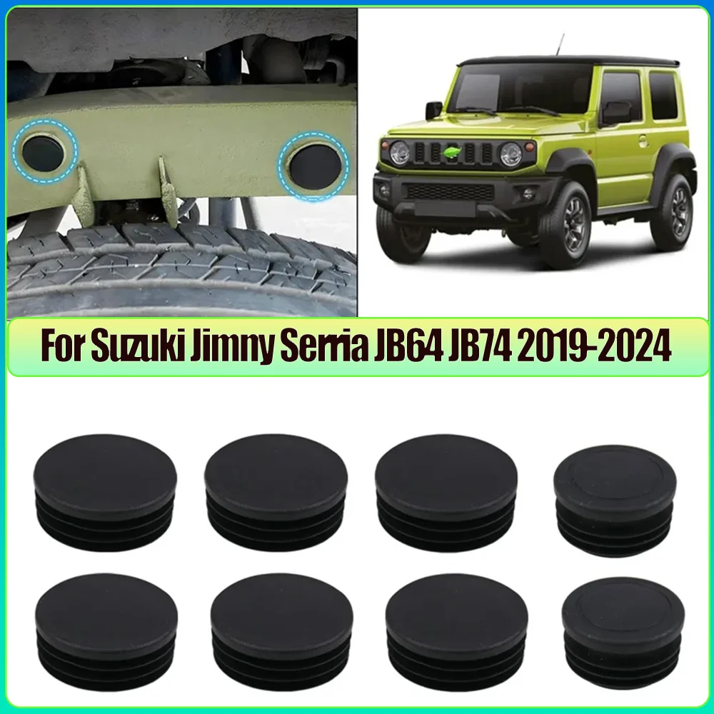 

For Suzuki Jimny Serria JB64 JB74 2019-2024 8pcs Girder Tube Frame Hole Cover ABS Waterproof Classis Plugs Tube Hole Caps Cover