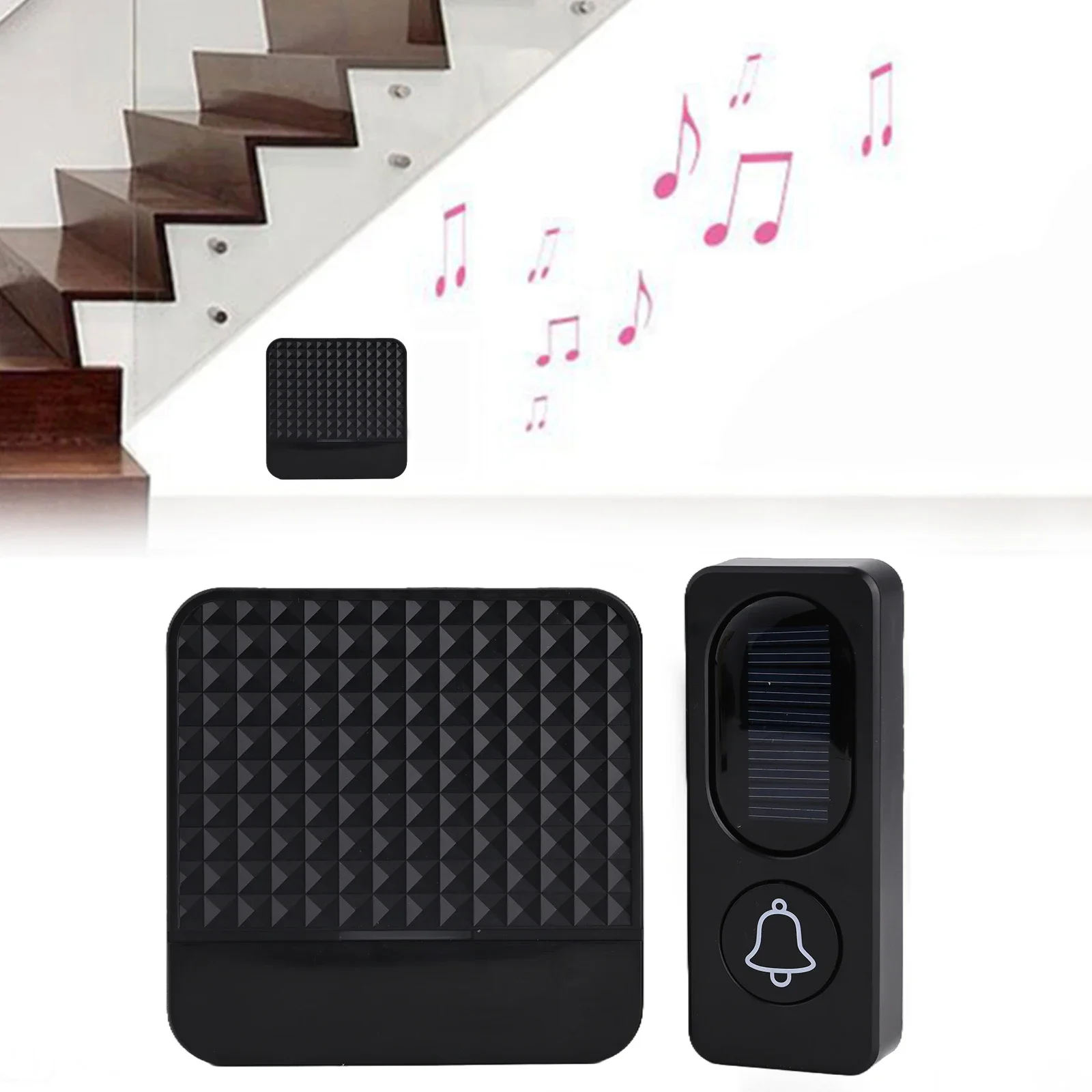 Solar Powered Wireless Smart Doorbell Smart Music Doorbell Long Distance Receiver Smart Home Remote Control Unlocking Devices