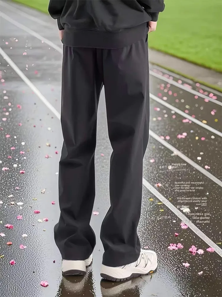 

Qui Dry Soft ell Men's Sport Pants Straight Leg Casual Long Trousers Ice Silk Lightweight Breathable Summer Faion