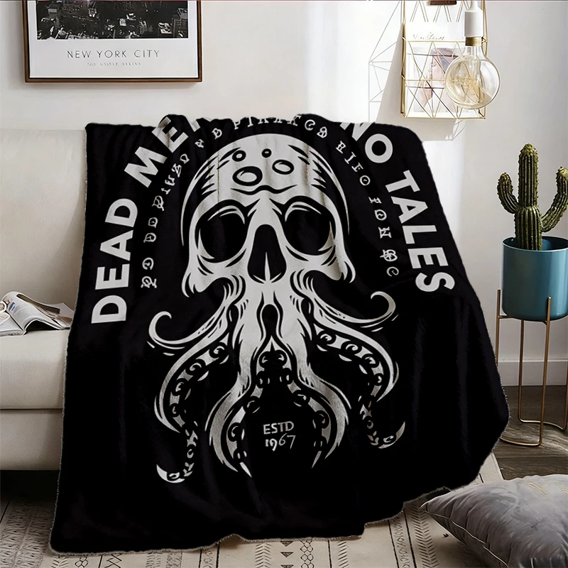 Pirates of The Soft Blanket - Dead Men Tell No Tales Warm Blanket -Vintage Pirates Cozy Blanket - Retro 90s Pirates Gift