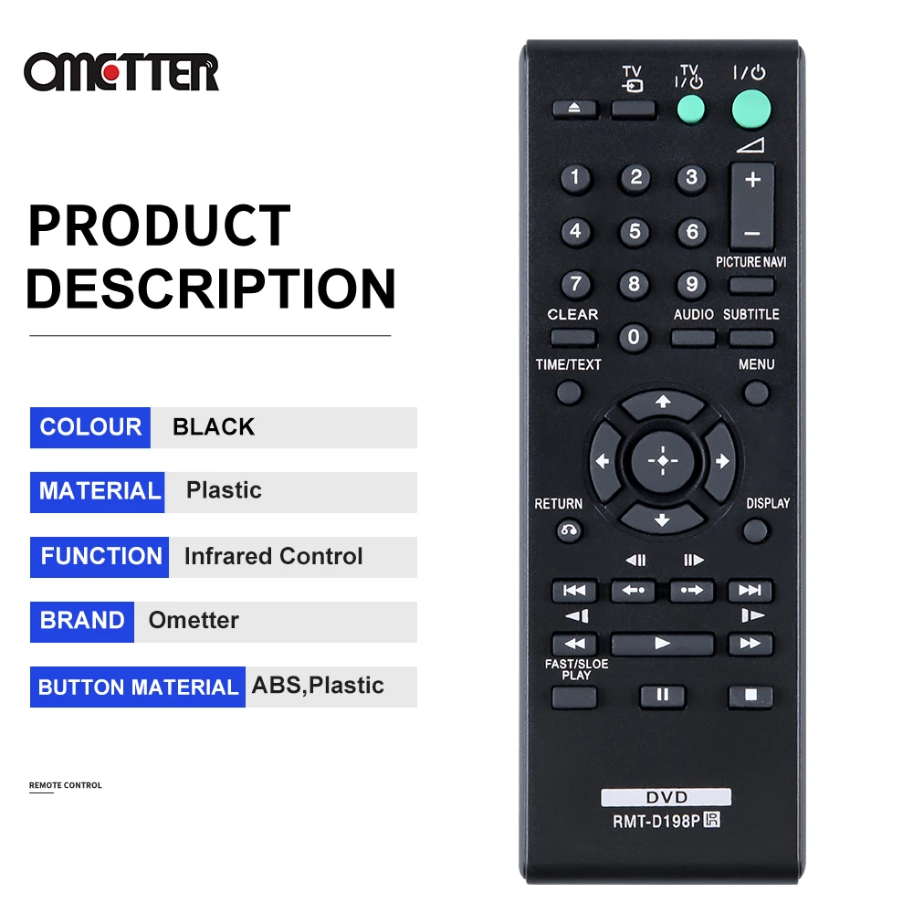 RMT-D198P compatible con Sony, mando a distancia, reproductor de DVD, SR760, SR170, DVPSR170, RMTD198P