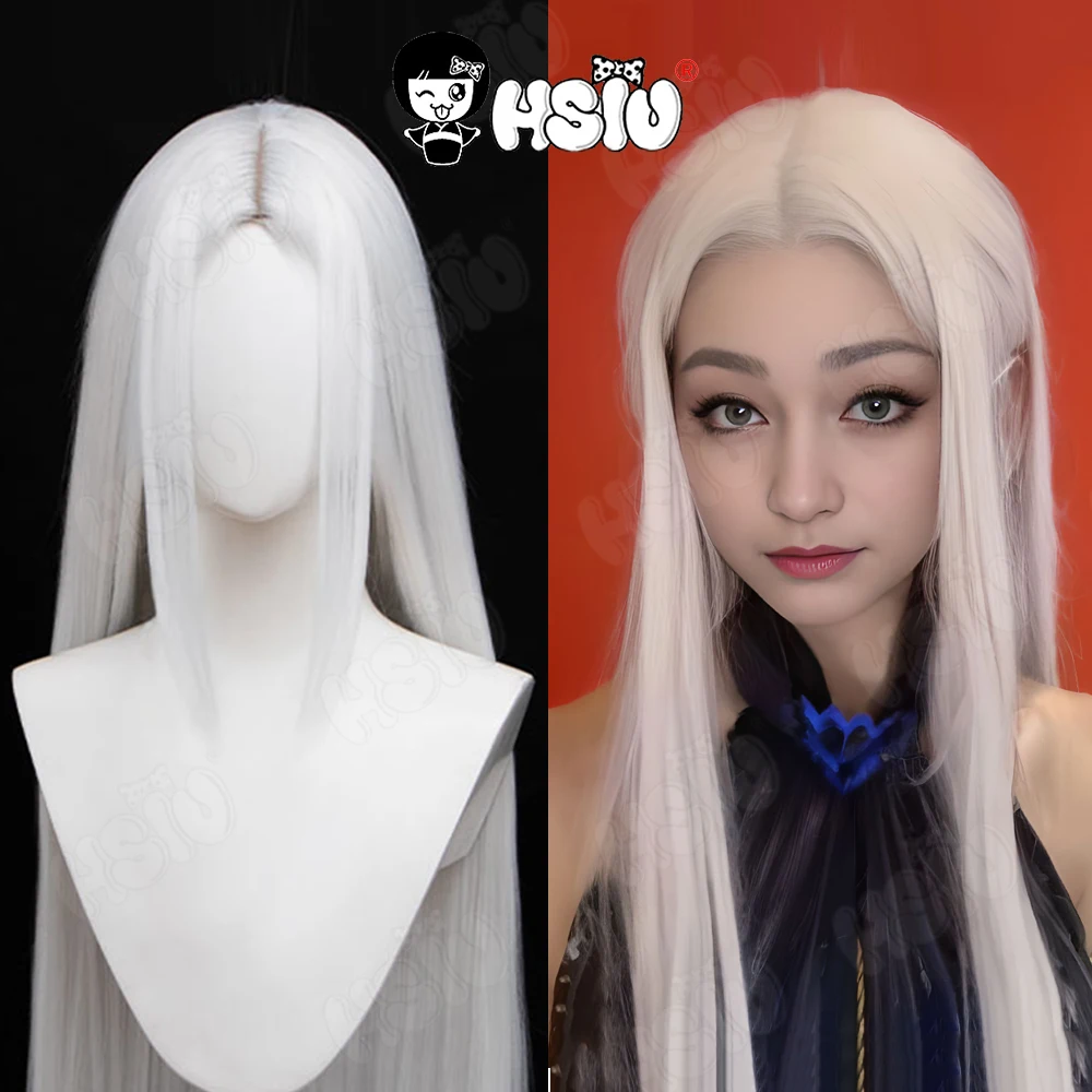 

Ji Yingying Cosplay Wig Game Naraka Bladepoint Cosplay HSIU 80CM white long hair Synthetic Wig JiYingying Wig