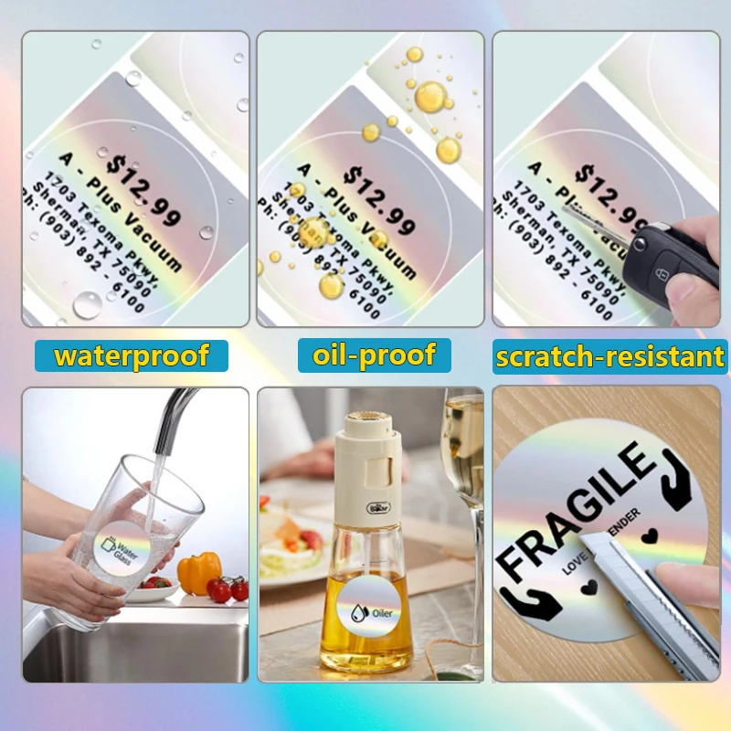 1Roll Cirkel Holografisch Thermisch Label 50/40mm Compatibel Phomemo M110/m220 Zelfklevende kleur laser thermische label sticker