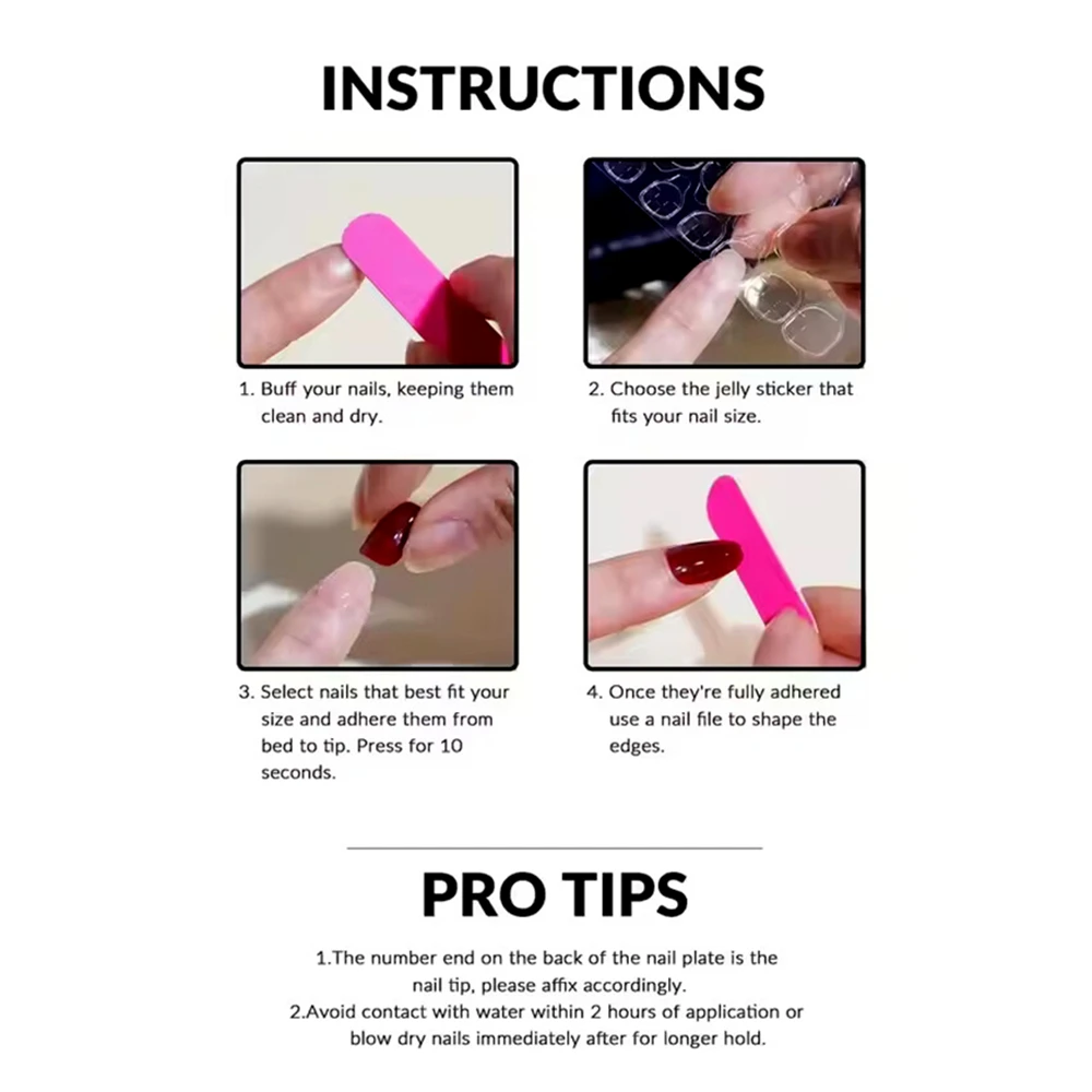24Pcs Shiny Red Black Press On Nails With Glue Sticker DIY Acrylic Fake Nails Sexy Girl Finger Tips Manicure Accessory