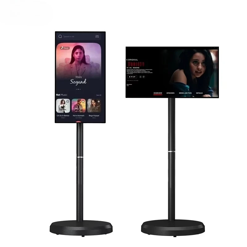 21.5 Inch Full hd Portable Tv Smart Movable Android Tablet Pc with Battery  Rotating Touchscreen Monitor for Bedroom/kitchen