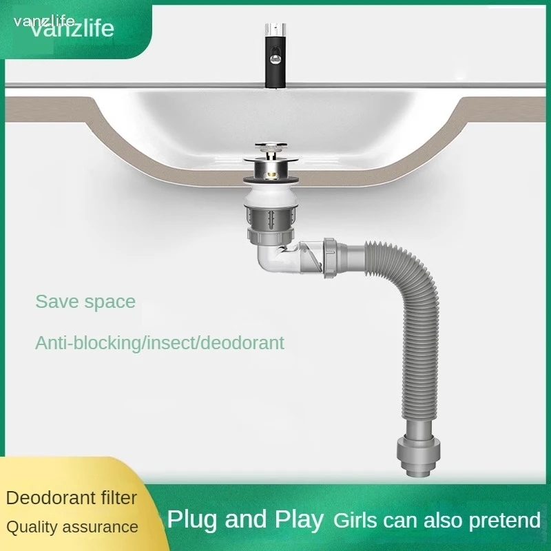 

Wash Basin Downcomer Drain Pipe Wash up Sink Accessories Deodorant Horizontal Row Pool Plug Lengthened Hose