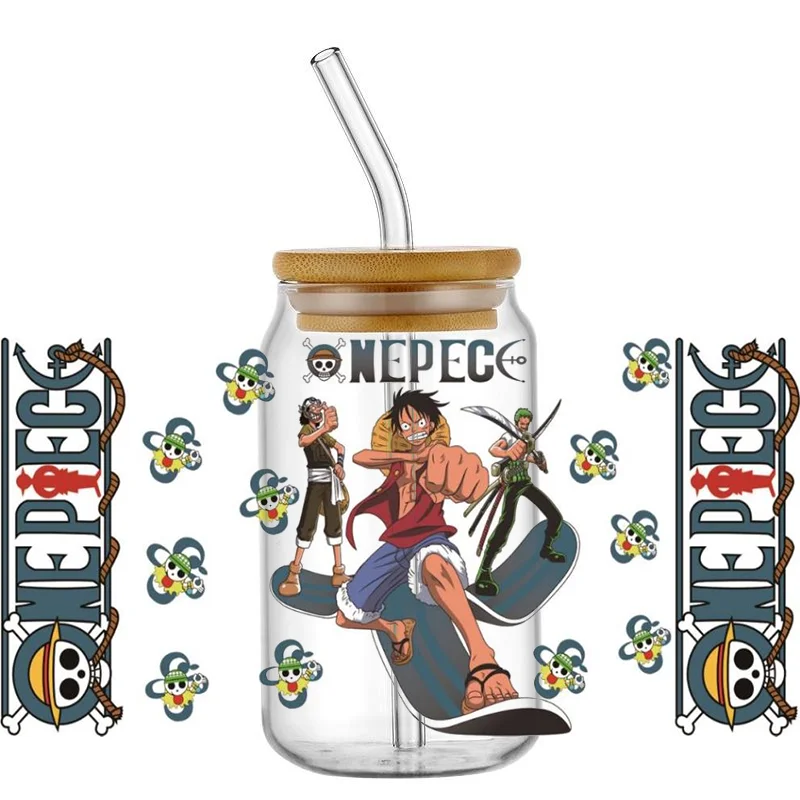 New 28 Design Famous Pirate Anime 16oz UV DTF 3D  Sticker Decals Wraps Glass Can Cups Creative Craft DIY Gifts