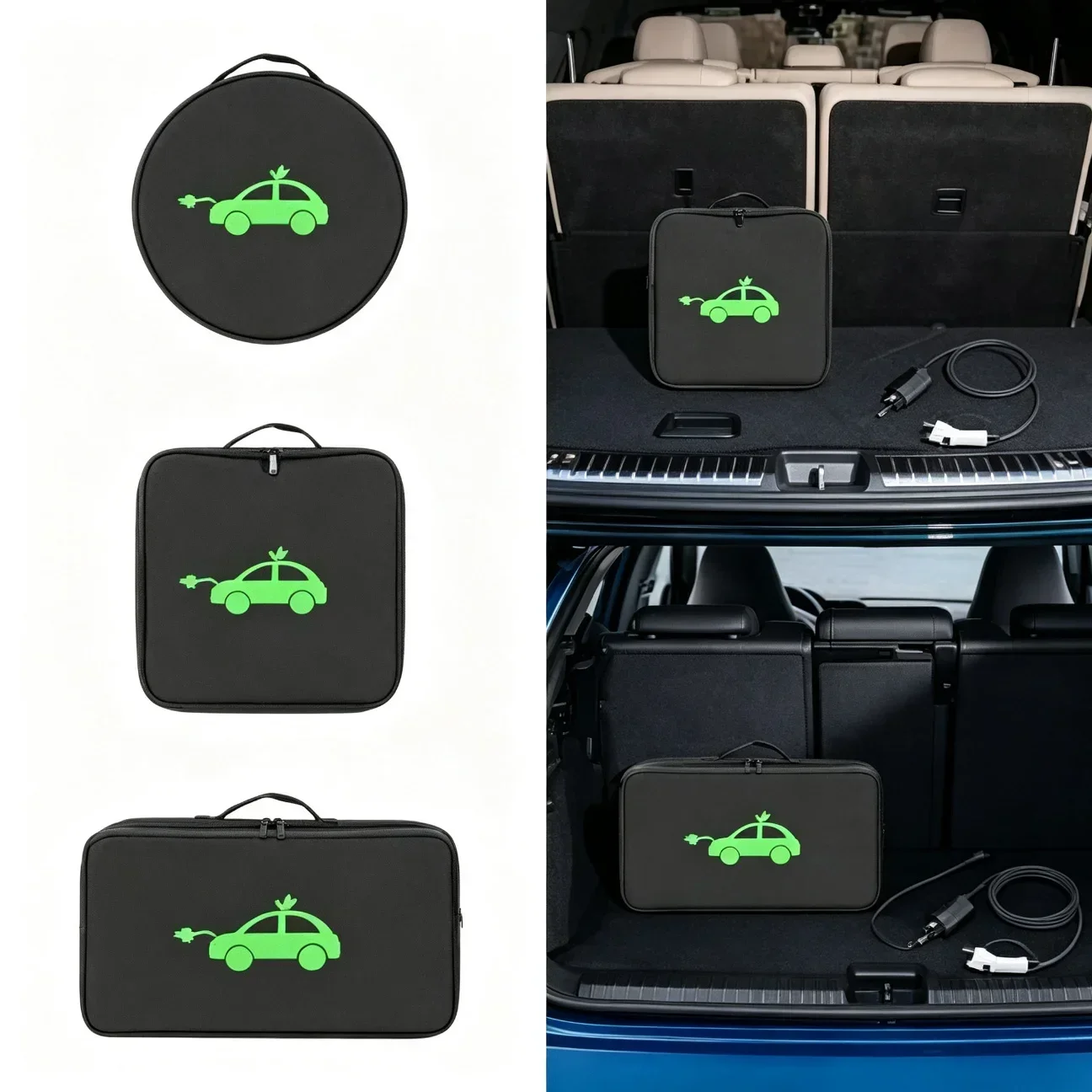 Electric Car Charger Plugs Storage Carry Bag EV Car Charging Cable Handled Bag Waterproof Car Charging Cable Storage Bag