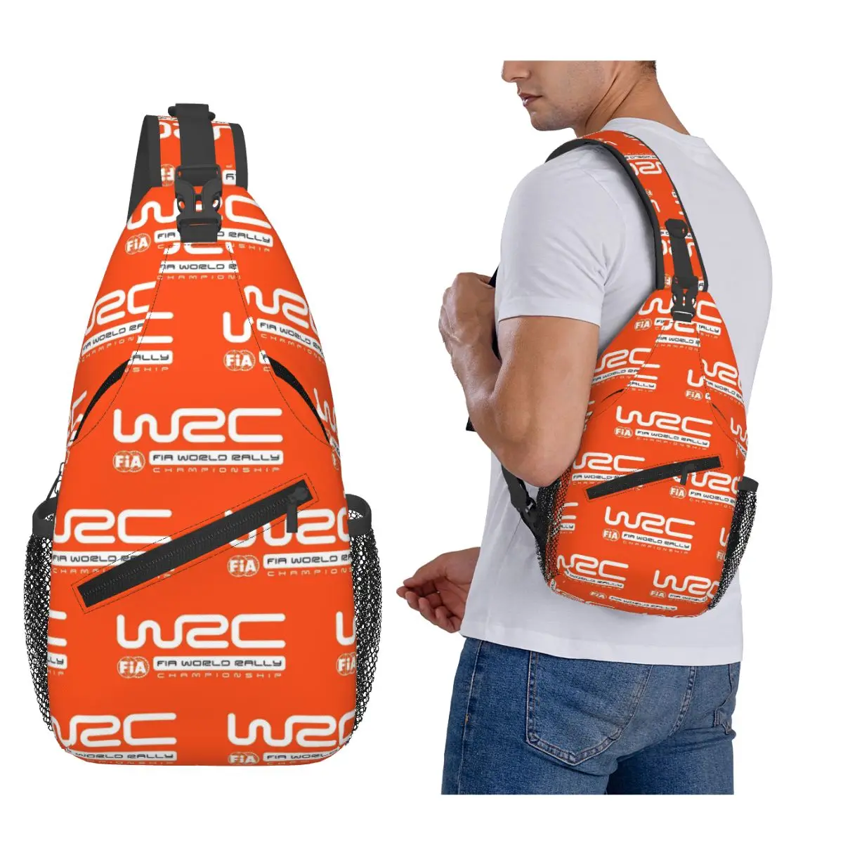 World Rally Championship WRC Chest Bag Men Sling Crossbody Backpack Chest Bag Traveling Hiking Daypack Shoulder Bag