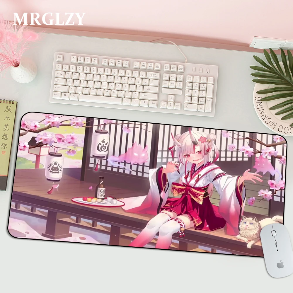 Hololive-alfombrilla de ratón Nakiri Ayame de Anime Kawaii, accesorios para juegos, teclado, ordenador, escritorio, LOL