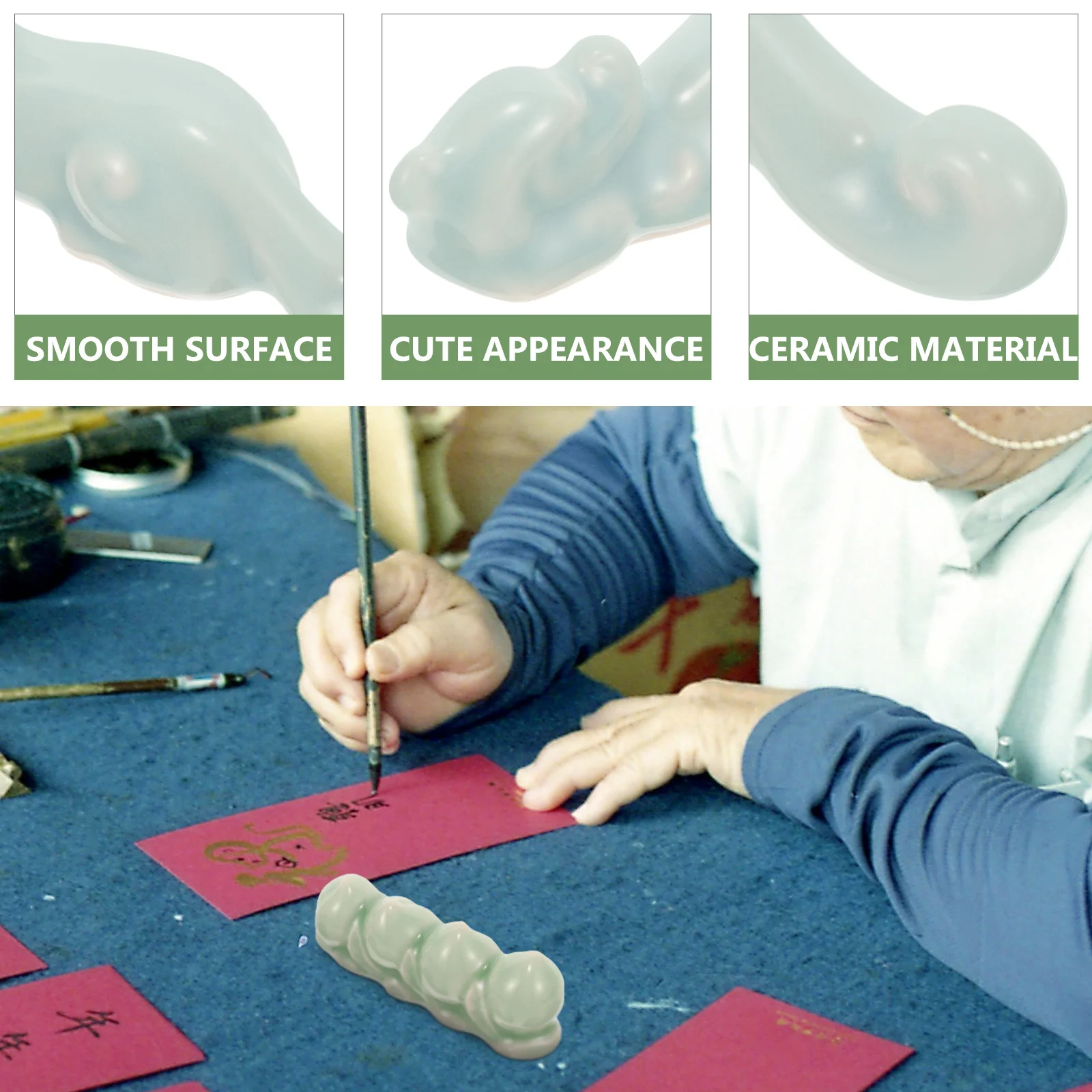 

Cute Pen Holder Fountain Calligraphy Rack Brush Storage Ceramic Chinese Writing Dip