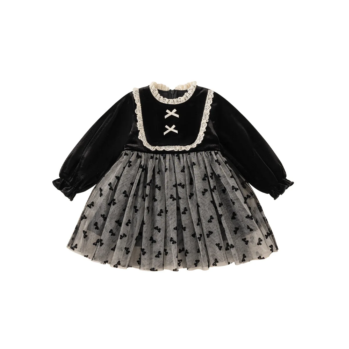 Herbst Winter Kinder Kleid 1-10Y Mädchen Dicke Warme Fleece Patchwork Spitze Party Prinzessin Kleider Kleinkind Tragen Für Kinder Kleidung