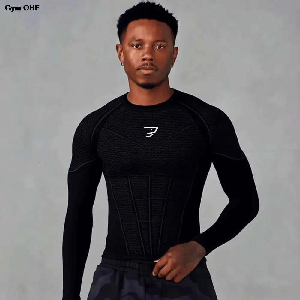 Compression Shirt Men Gym Running T-shirt New Men's Quick-Dry Top Breathable Elastic Fitness T-shirt Short Sleeve Summer Print view 6
