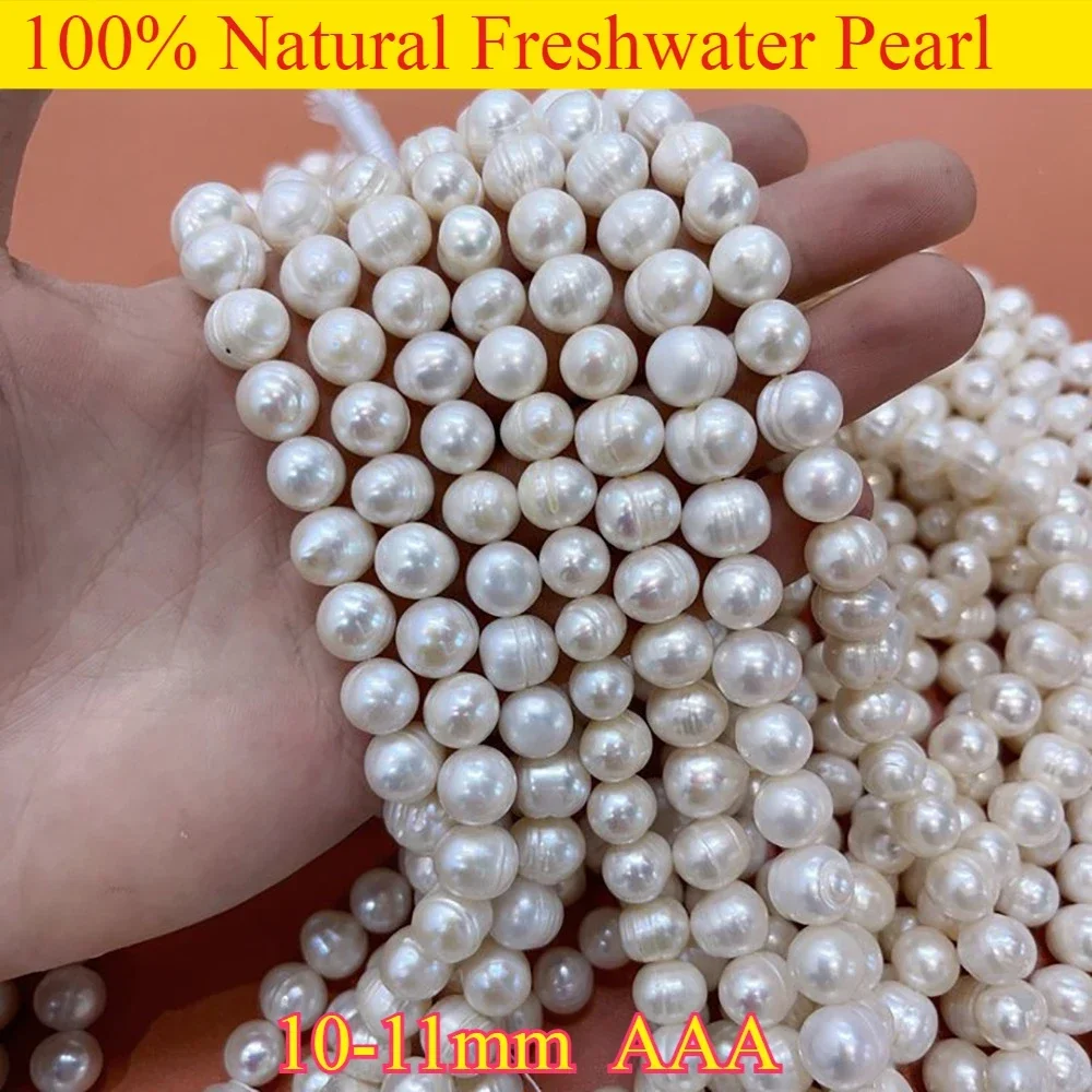 10-11mm AAA Natural White Purple Orange Freshwater Silky Smooth Pearl Round Bead Jewelry Make DIY Necklace Bracelet Accessories