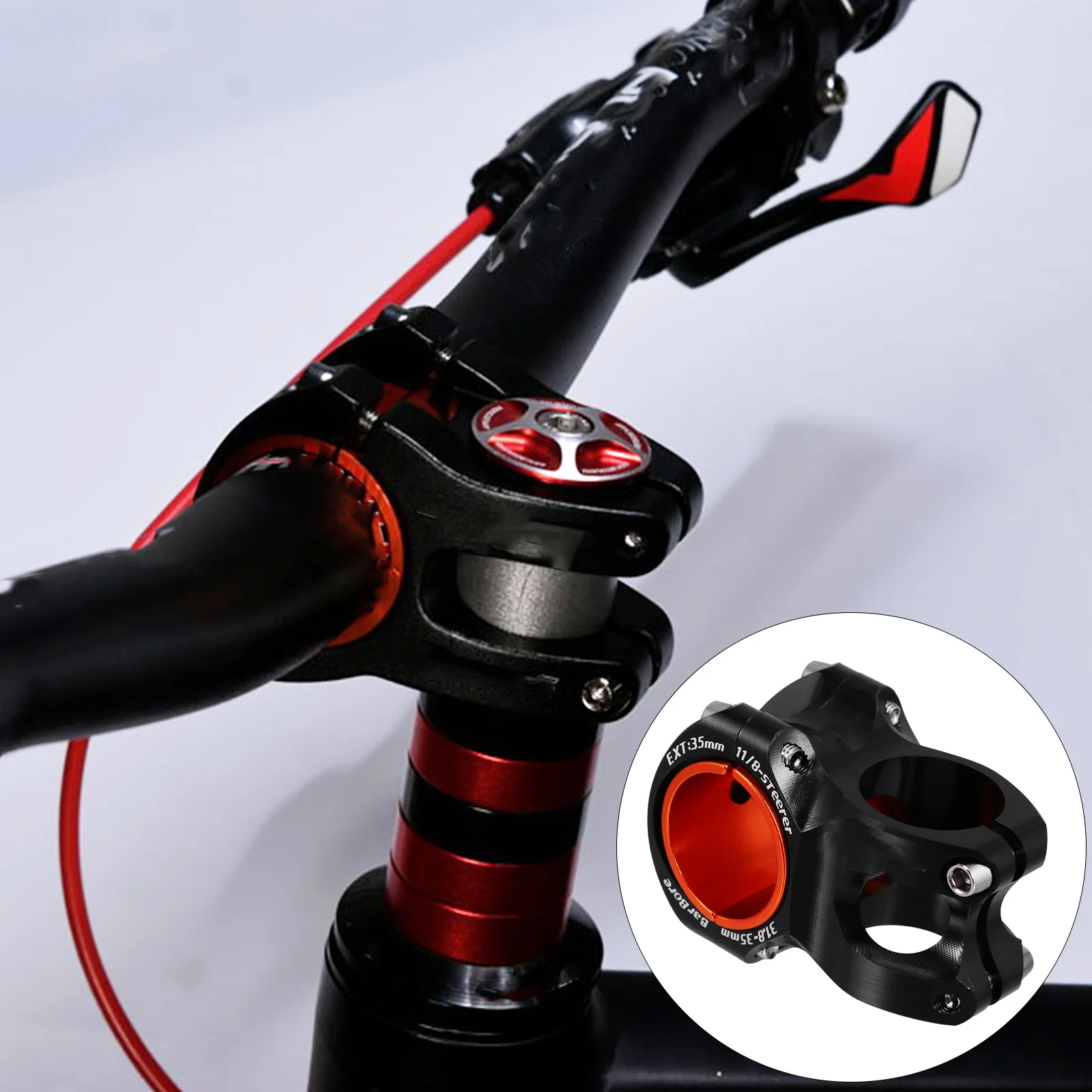 

Aluminium Alloy Bike Handlebar Stem Riser Mountain Road Bike Extension Lightweight Durable Stable Flexible Steering