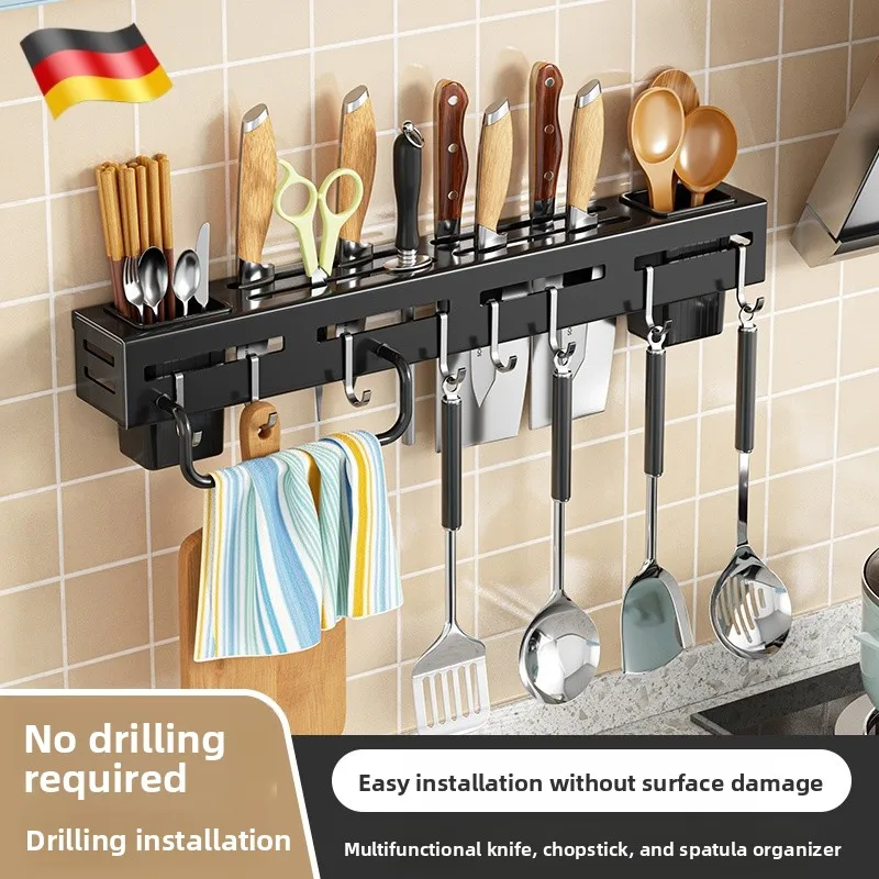 support-mural-de-rangement-pour-cuisine-porte-couteaux-nouveau-style-2025-organisateur-d'ustensiles-et-de-couverts-tube-a-baguettes-integre-usage-domestique