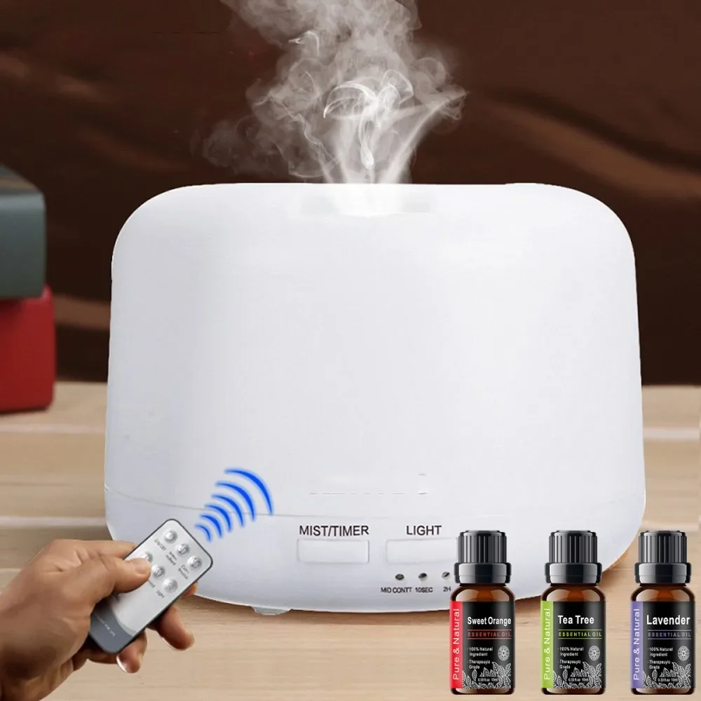 

Diffuser For Home 7-Color LED Essential Oil Diffuser Humidifier 300ML - Condensing Smoke Technology Remote Control Includes 3 F