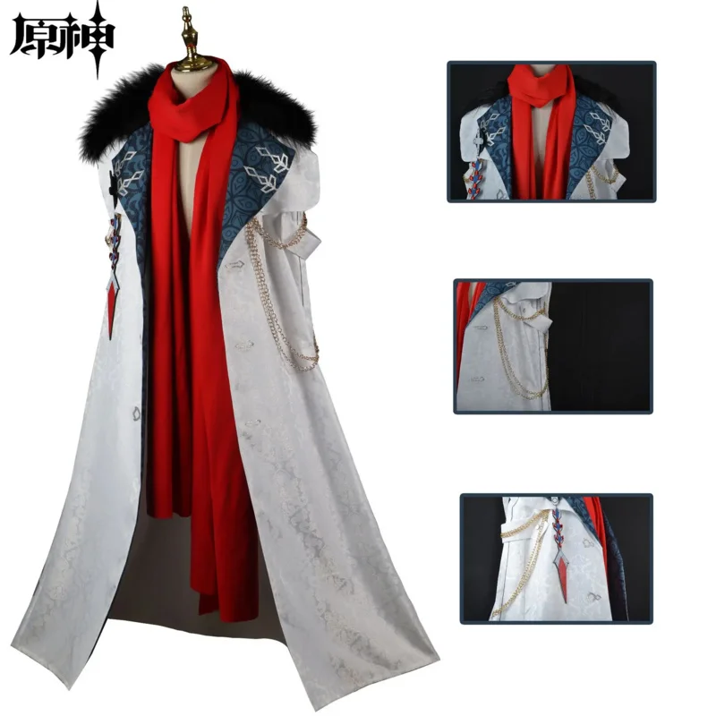 Gioco Anime Genshin Impact Fatui cosplay Mantello esecutivo Sciarpa Tartaglia Childe Ajax vestiti di halloween Uniforme Nuova pelle harbinger
