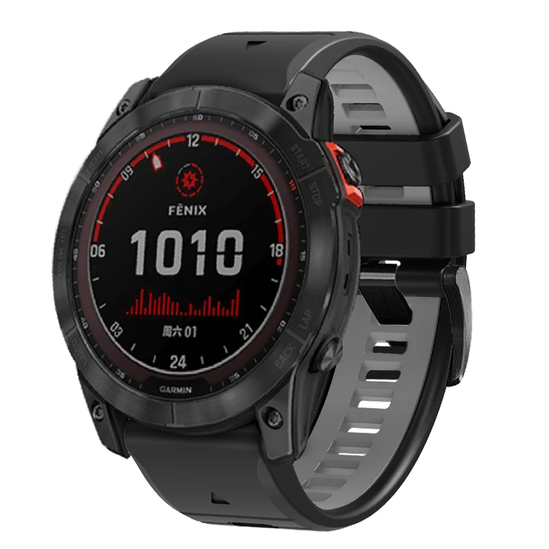 Ремешок силиконовый для Garmin Fenix 7 7x6x6 Pro 5x5 Plus 945 935, быстросъемный двухцветный браслет для наручных часов, 22/26 мм