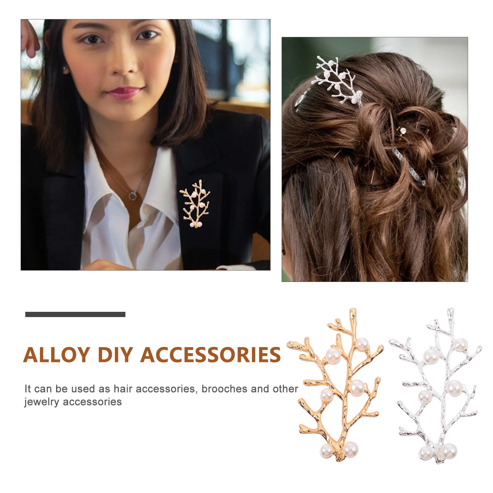 

10 Pcs Pearl Branch Hair Accessories Decorations Charms DIY Material Headwear Supplies