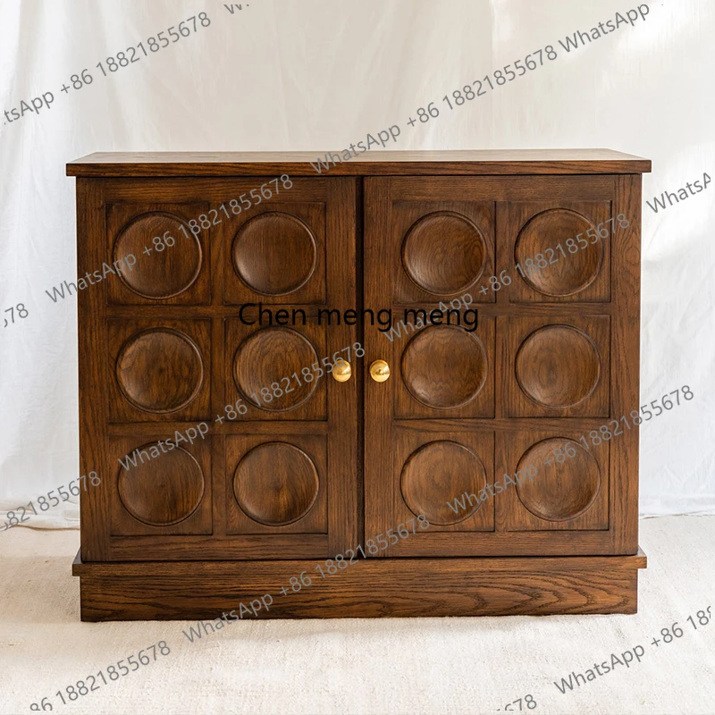 

Французский средневековый обеденный боковой шкаф из цельного дерева, небольшая квартира, вход, бытовой шкафчик для хранения, декоративный шкаф для гостиной