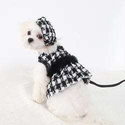 Pet Plaid Chest Strap Dog Plaid Cloak Coat Supplies Dog Tank Top Chest Strap Traction Strap Dog Harness Cat Collar Dog Leash