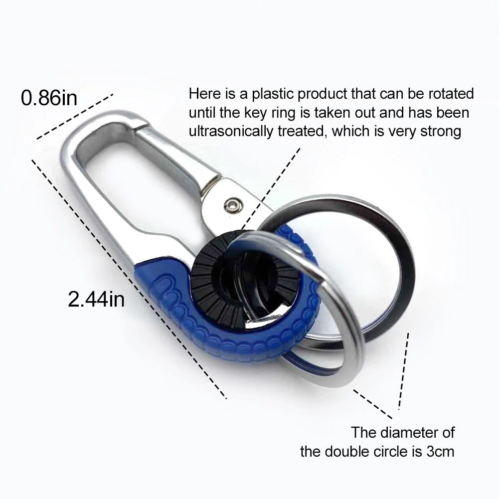 Men\'s Keychain Hook Stainless Steel Buckle Outdoor Carabiner Climbing Tool Double Ring Car Fishing Key Ring Car Accessories