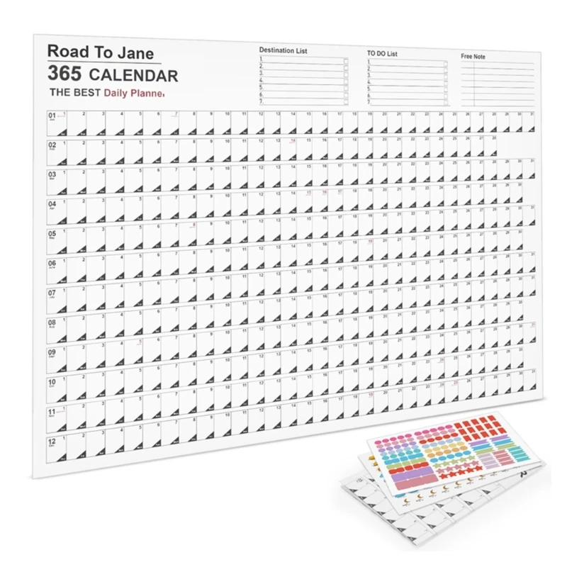 2023 Daily Calendar Block Wall Large Annual Yearly Planner 12 Monthly Horizontal Calendar for Office Desk