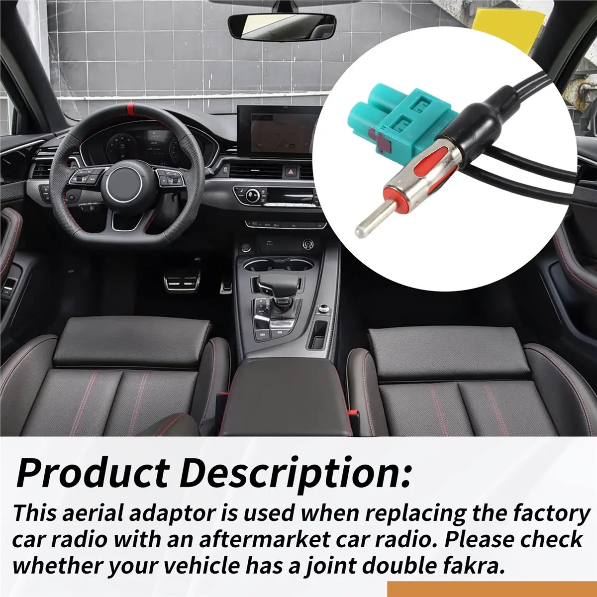 #56I (Black & green)Dual Twin Double Fakra to DIN Aerial Adaptor for Audi VW Seat,Automotive Parts & Accessories
