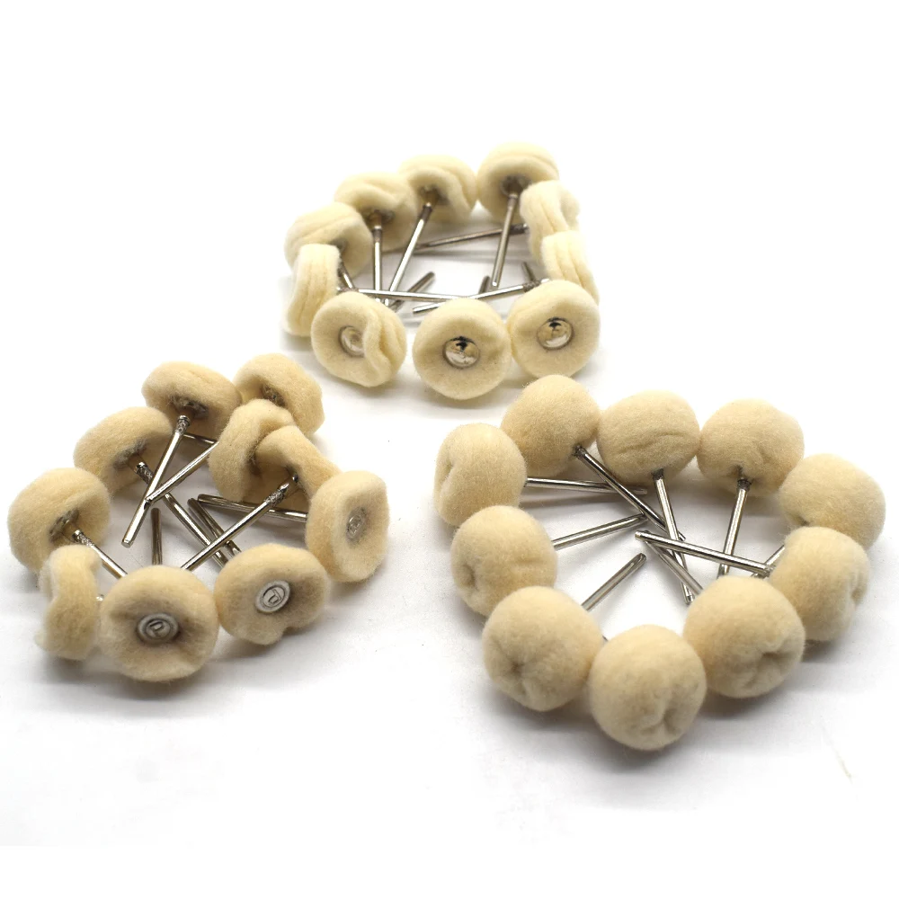 10PCS Felt Polishing Ball Shape Head Brush Felt Buffing Wheel for Jewelry Grinding Dremel Rotary Tool