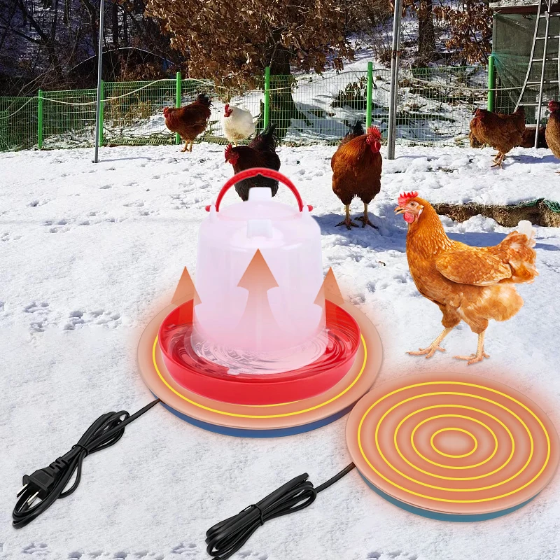 Poultry Waterer Drinker Heated Base Chicken Water Heater Farm Equipment Ptc Heater Universal Pet Water Heater Warmer Base Winter