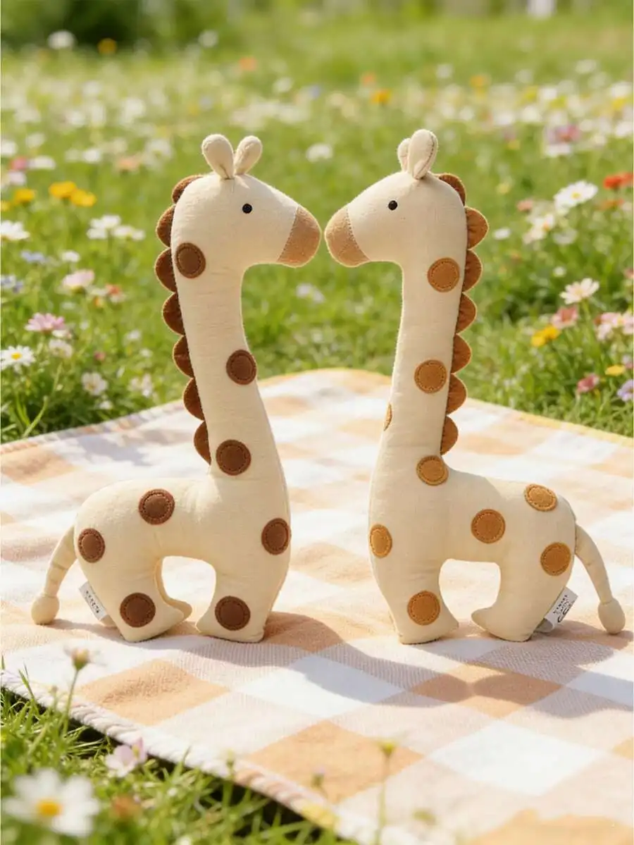 

40cm/15.75in Spotted Linen Giraffe Plush Doll - Super Soft Huggable Pillow, Suitable For Kids And Adults, Ideal Travel Gift And Nursery Decor