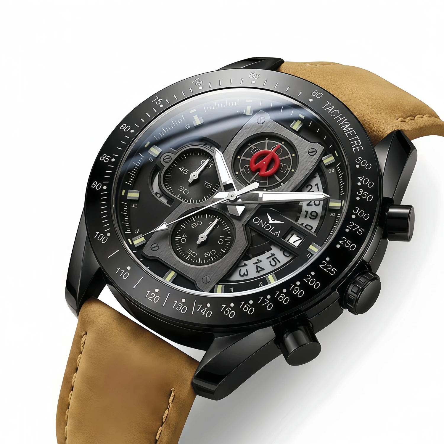 2026 New ONOLA Racing Chronometer Watch Large Dial Speedometer Multi functional Quartz Watch Waterproof Night Light Sports Watch