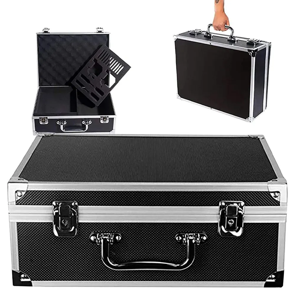 Tattoo Kit Box Aluminum Tattoo Kit Carrying Case Machine Storage Case With Lock Key for Makeup Tools Tattoo Accessories
