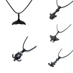 24 Inches Marine Animal Manta Shark Whale Necklace Men Choker Collar Beach Surfing Neck Accessories Pendant Jewelry Gift For Him