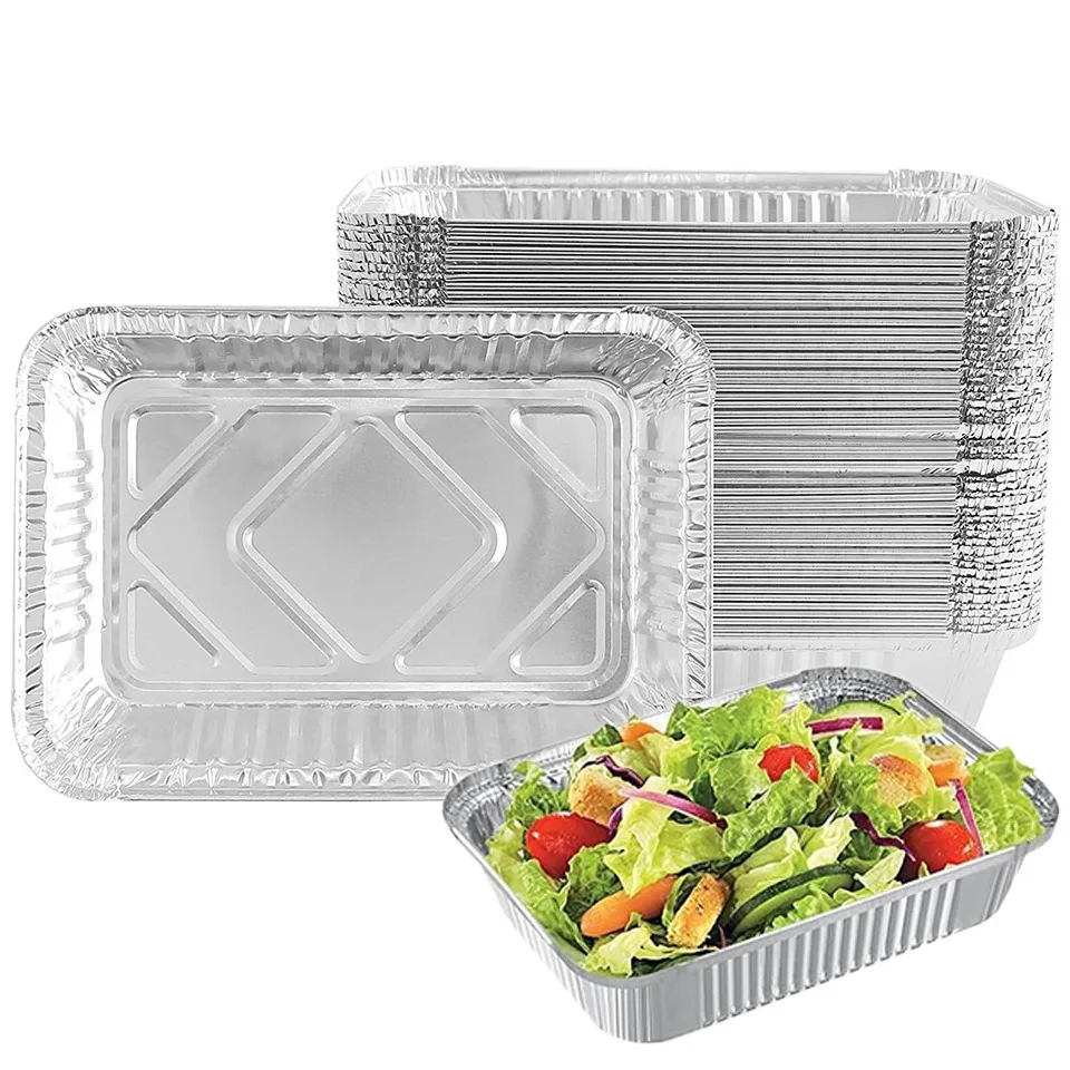 10/20PCS Barquettes jetables en aluminium épaissies pour la conservation des aliments, la cuisson, le barbecue, les desserts, la cuisine domestique