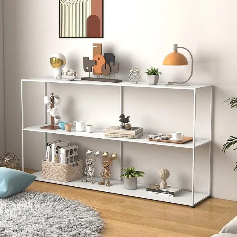 

Customizable wrought iron shelves bookshelf living room bedroom kitchen floor multi-layer storage rack wall baffle display rack