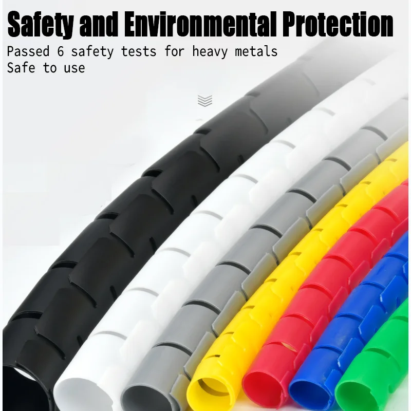 2 Meter 10/16 mm Line Organizer Pipe Protection Spiral Wrap Winding Cable Wire Protector Cover Tube for Network Cables Pipelines