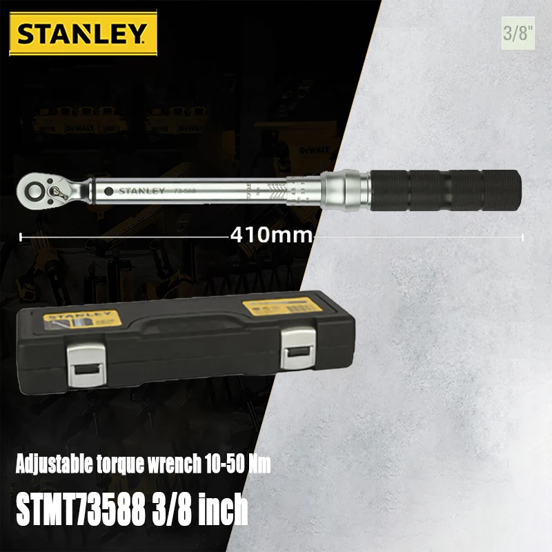 

Stanley Torque Wrench STMT73588 3/8 Inch 10-50Nm Ratchet Alloy Steel Body +/- 3%AC Two Scales Handle for Mechanic and Car Repair